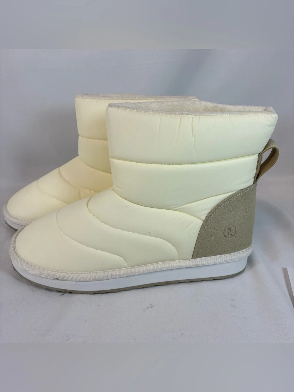 Lands End Ladies Puffer Insulated Quilted Faux Fur Lined Boots Sz 8